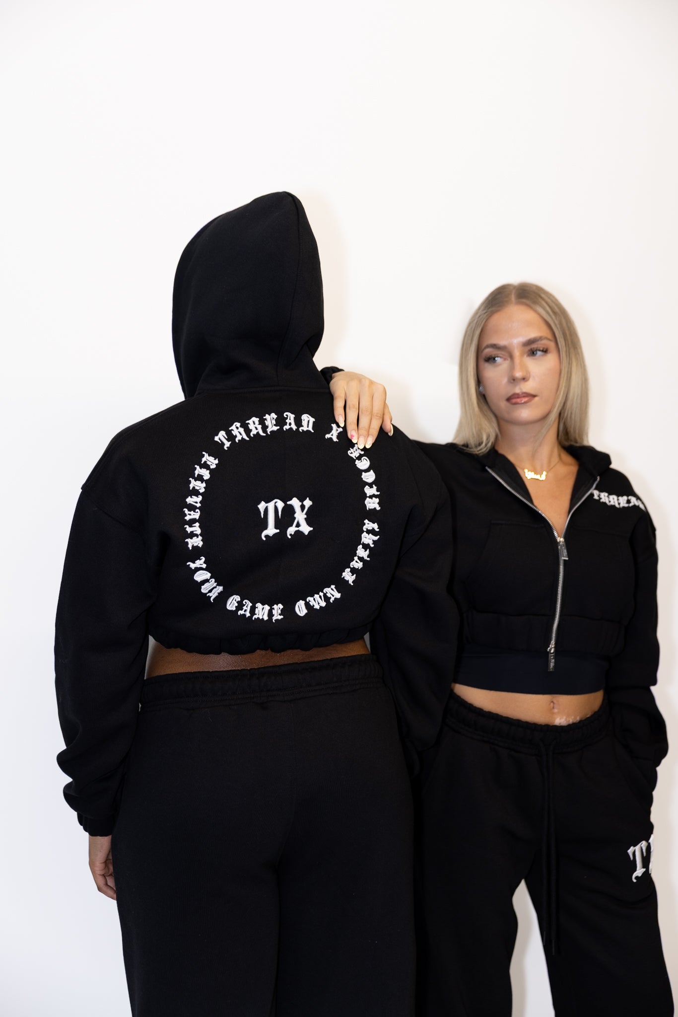 Women's Cropped X Hoodie — Black