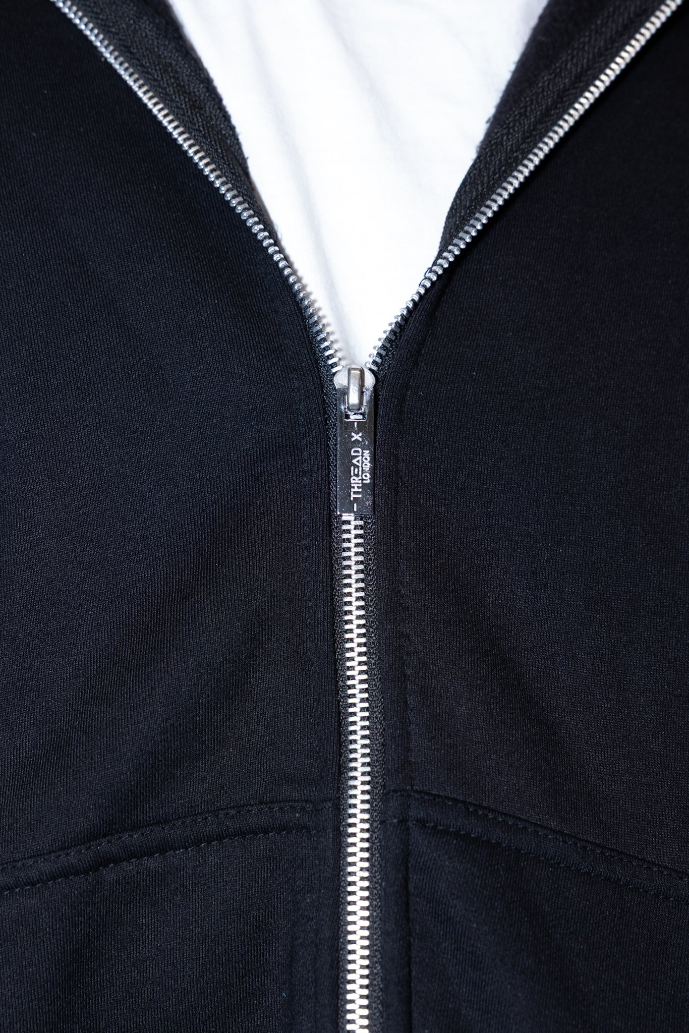 Double-zip puller detail — THREAD X