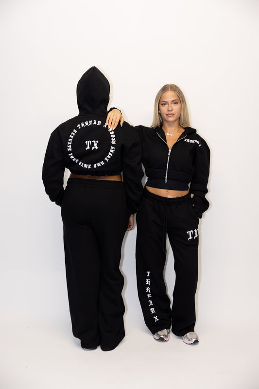 Women's Cropped X Hoodie — Black